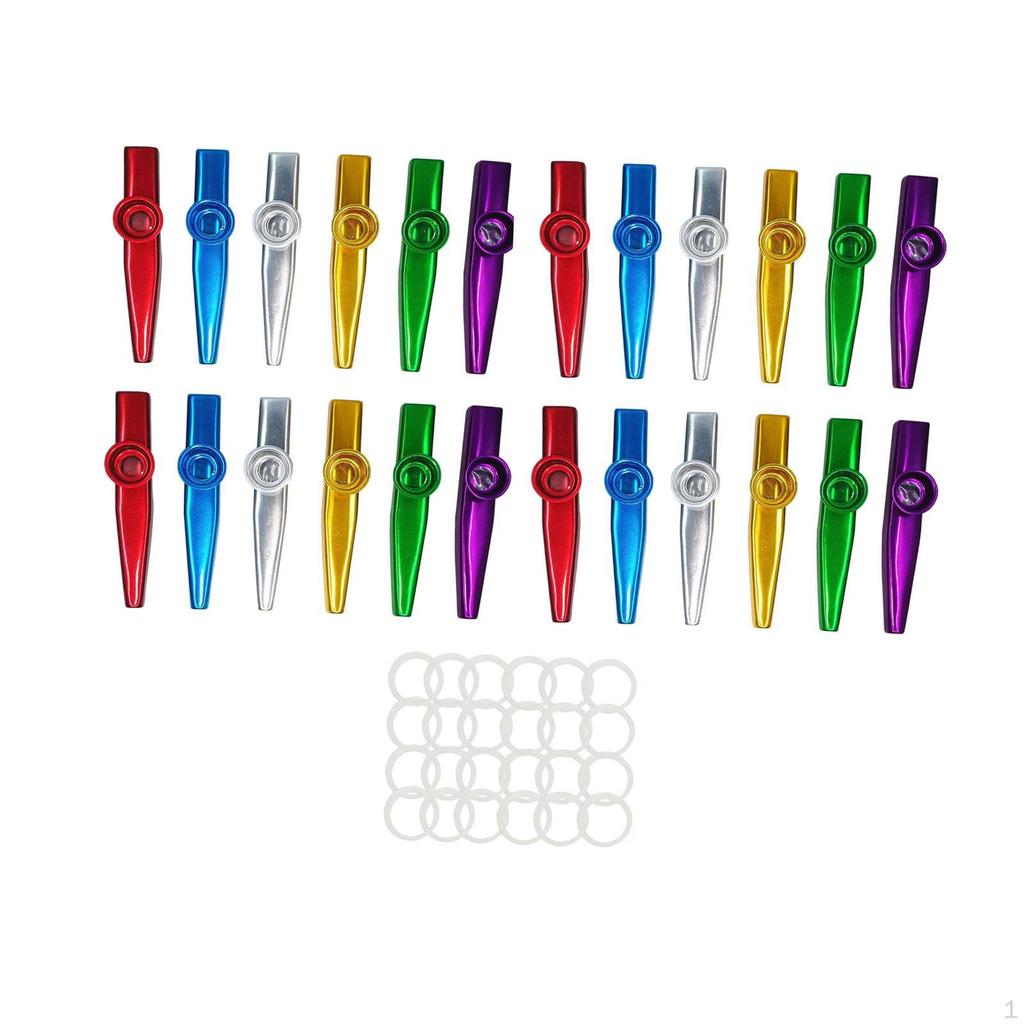 24Pcs Kazoo Kazoos Musical Instruments Harmonica Prize Mouth Flute with