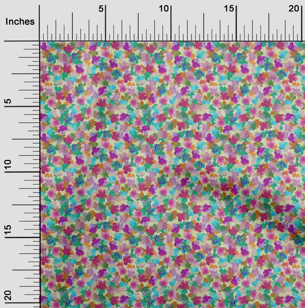 oneOone Cotton Flex Fabric Watercolor Floral Decor Fabric Printed BTY 40 Inch