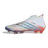 adidas Predator Edge+ Low FG Pakiet Al Rihla - Białe Męskie Sneakersy Cloud-White Solar-Yellow Power-Blue GW1040