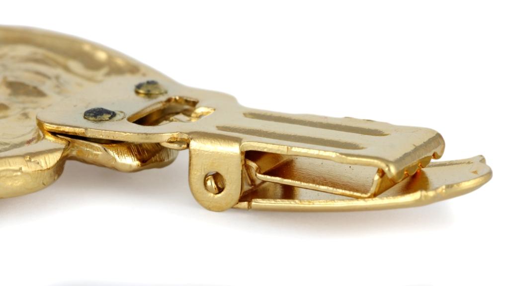 Presa Canario, Dogo Canario, Canary Mastiff – Brooch with a clip, gold-plated holder for a race number | Art-Dog