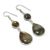 Natural Labradorite Gemstone Handmade 925 Sterling Silver Earring 2.17" AE-11789