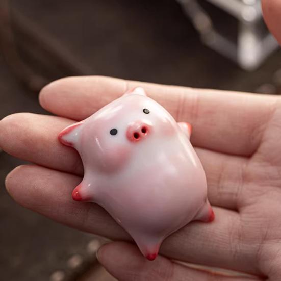 Liegendes Schwein Bubble Tea Tasse Handgefertigte Keramiktasse mit lustigem Blasenblas-Schwein Tee-Haustier Einzigartiges Geschenk für Teeliebhaber & Heimdeko