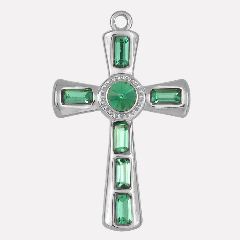 Strass-Accessoires Religiöse Christus-Edelstahl-Anhänger Für Schmuckherstellung Zubehör Kreuz-Anhänger Handgefertigtes Material