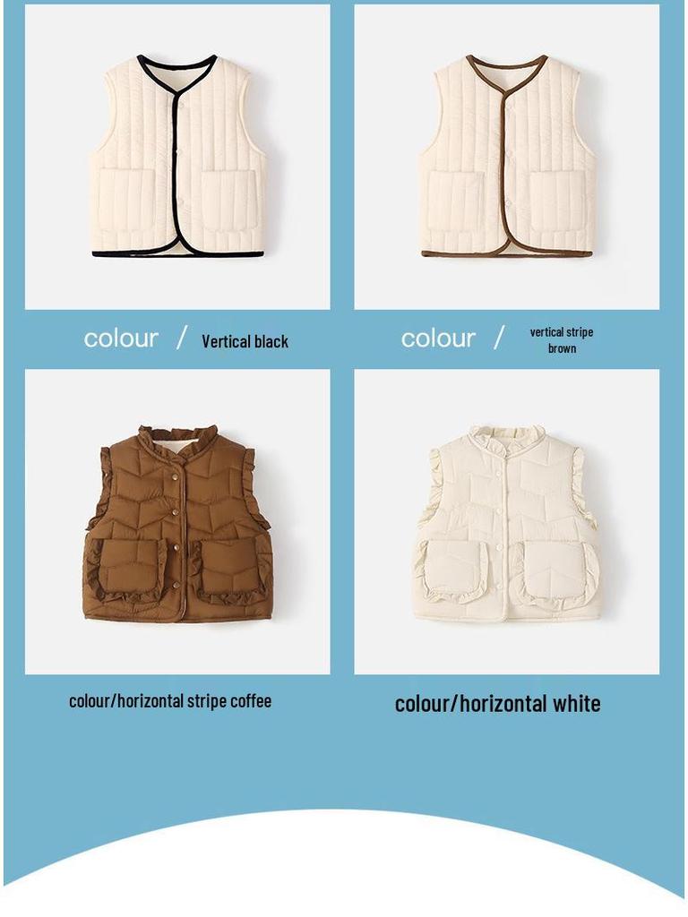 Kids' Warm Cotton-Padded Vest – Versatile Outerwear for Boys and Girls