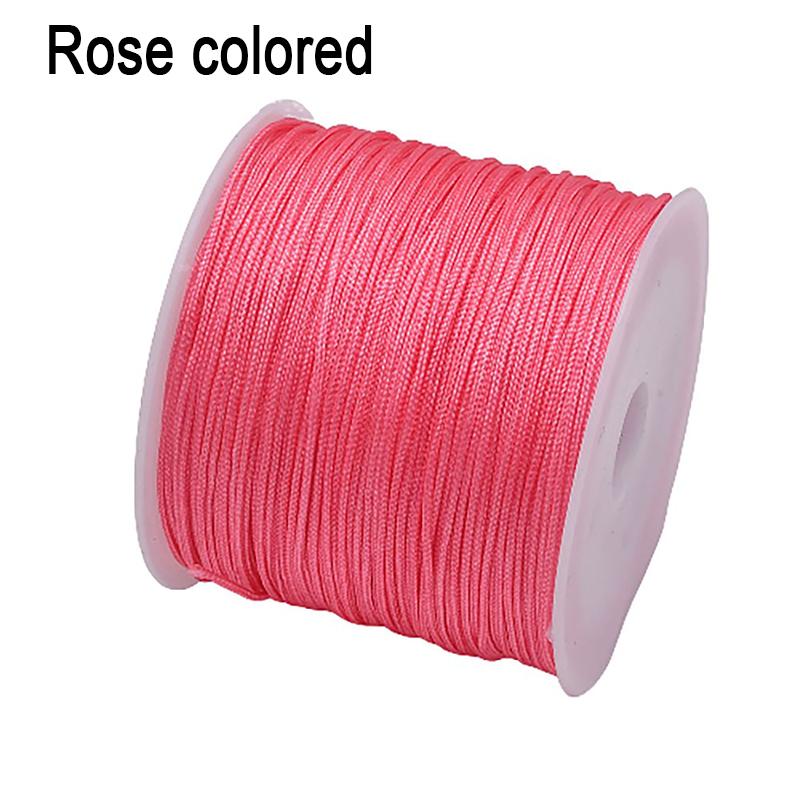 Corda di seta 45M/0,8MM trecciata in nylon per Fai da te per Forniture per la creazione di gioielli Nappe Perline Artigianato intrecciato Corda di nylon satinato CS003