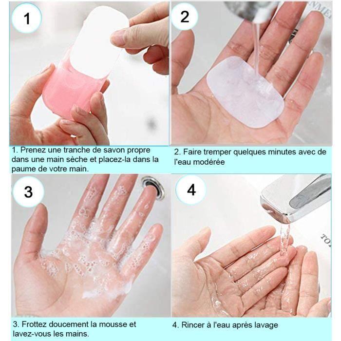 Feuilles de Savon Jetables, 10x Boîtes à Savon Portable pour Quotidienne, Randonnée, Voyage, Autres Activités en Plein Air - 200pcs