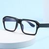 Trendy Unisex Anti-Blue Light Glasses with Square Metal Studs and Artistic Style Plain Lenses