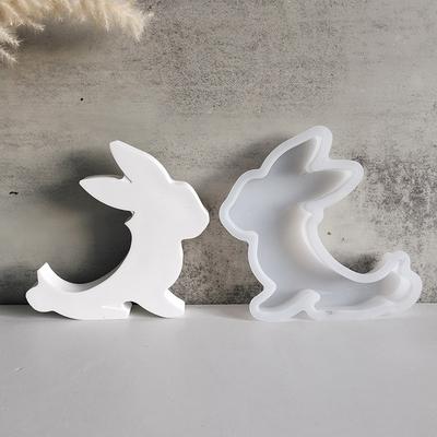 Coniglietto Schiena Uovo di Pasqua Ornamento per Auto Stampo Fai da Te Cemento Gesso Stampo in Silicone Candela Aromaterapica Stampo in Resina Stampo Coniglio Decorazione per la Casa