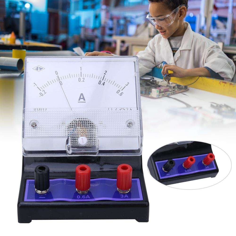 DC Current Measuring Gauge Physical Educational Experimental Current Meter 0~0.6A 0~3A 2.5 Accuracy