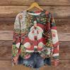 Women's Vintage Knit Button Christmas Print Cardigan Jacket