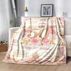 Vintage Milestone Birthday Blanket Soft Warm Cozy Perfect for Bedding Sofa Couch for All Seasons Modern Ideal Gift for Friends Family Couples Picnic