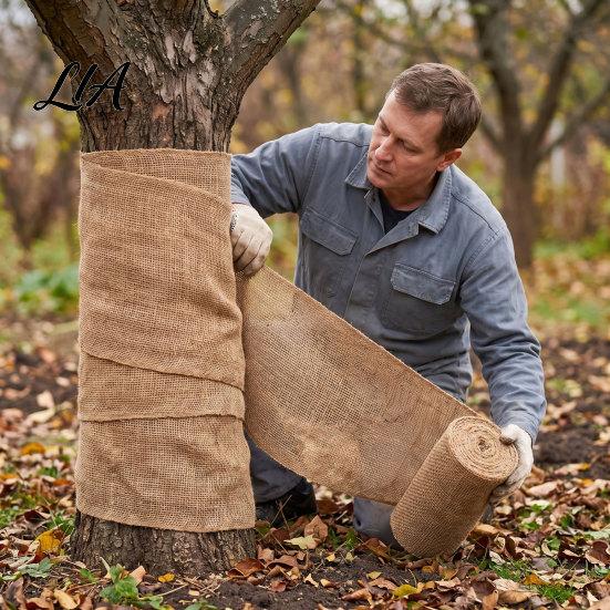 Burlap Fabric for Trees Natural Tree Protector Wraps Winter Garden Plants, Trunk Protector, Transplanting Protection Belt Plants Wrap Bandage,