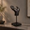 Resin Hand Statue with Base Antique Copper Finish Tabletop Figurine