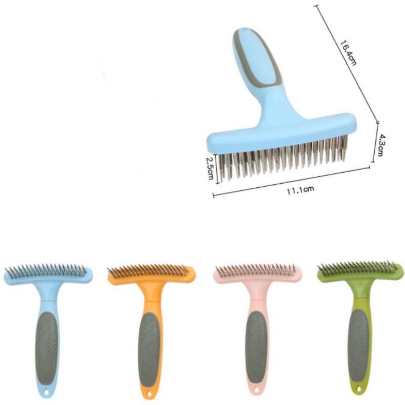 Dog Brush Stainless Steel Dog Comb Double Teeth Combs for Dogs Hair Knot Clean Pet Grooming Brush Dogs Hair Remover Pet Supplies