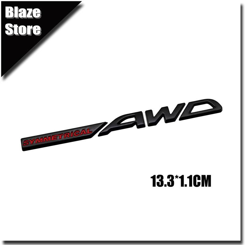 3D Metal Symmetrical AWD Badge Car Tailgate Car Sticker For BRZ XV Outback Forester Asahi Panther WRX Impreza