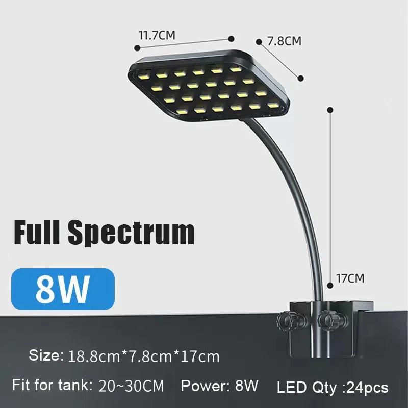 

Full Spectrum Aquatic Plant High Intensity Aquarium Lamp Aquatic Plant Lighting Lamp Black Clamp Light Energy Saving Universal CN Plug