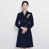 Women's Professional Stewardess Style Wool Blend Coat