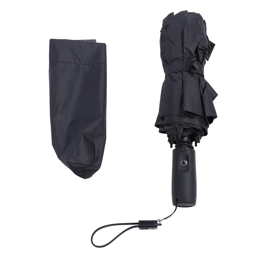 Sonnenschirm mit eingebautem Lüfter, wiederaufladbar, tragbar, Sicherheitsnetz, UPF 50, für