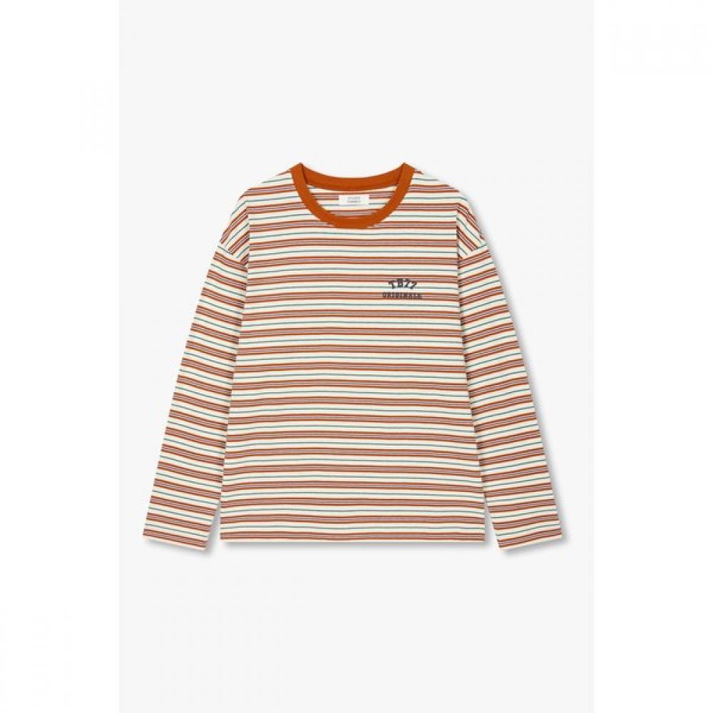 STudio Tomboy Long Sleeve MulTi STripe T shirT 9175322975 Braun/OS