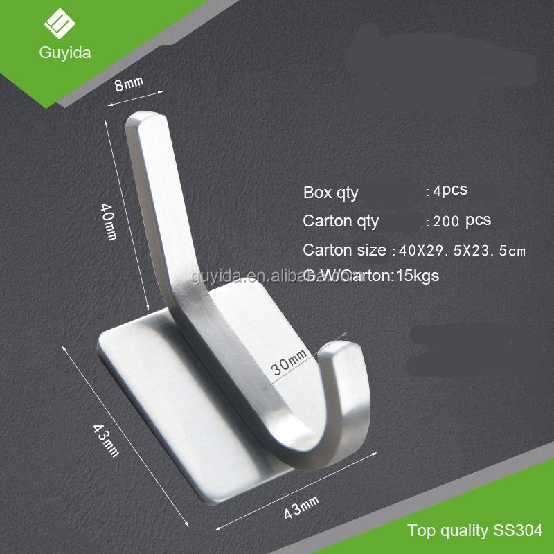 Stainless Steel Free Sample Door Hanger Sticky Hanging Adhesive Wire Coat Hook