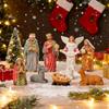 Christmas Nativity Set Christmas Decorations Religious Jesus Figurines Manger Small Figurines Nativity Scene Holiday Decor