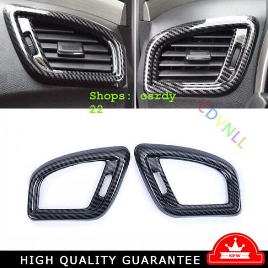 Console L&R Air Outlet Vent Cover Trim For Nissan Murano 2015- Carbon Fiber