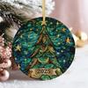 Dream Christmas Tree Ornament Sparkling Acrylic Hanging Decoration with Golden String Festive Keepsake Gift for Family Friends