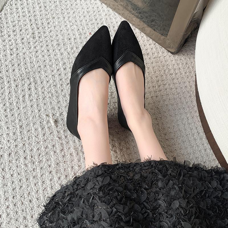 2025 New Spring Autumn Women Solid Color Fashionable and Comfortable Slip-on Pointed Toe Flat Shoes Fashionable Women's Shoes