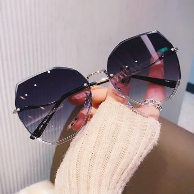 Fashion Oversized Rimless Sunglasses Women Luxury Gradient Eyewear for Female