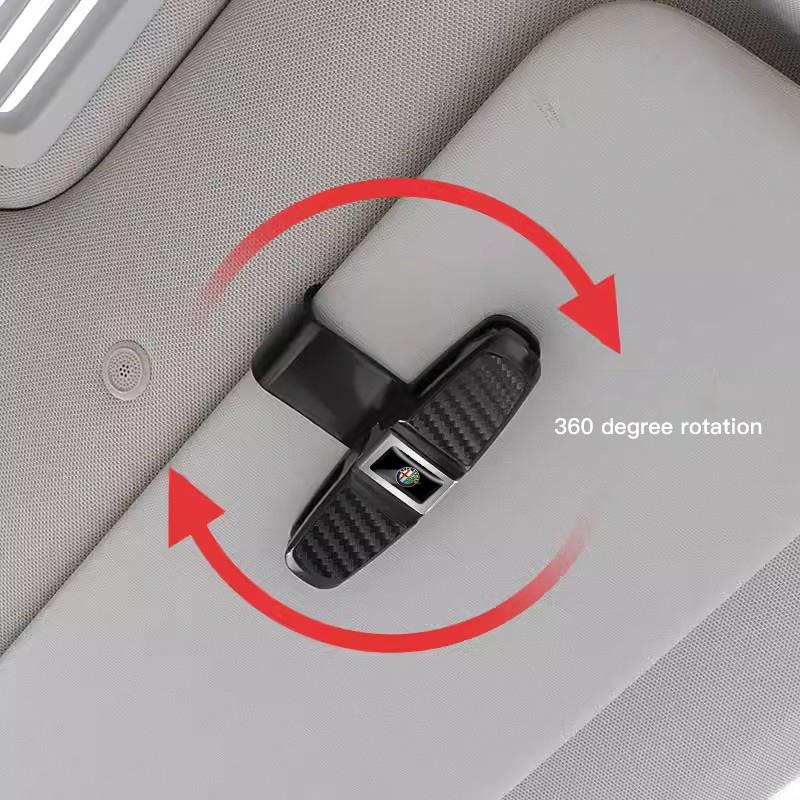 Samolepky na auto Pro Alfa Romeo Držák na brýle na sluneční clonu Klip pro uložení lístků a karet Pro Alfa Romeo Giulia Stelvio Giulietta 156 15