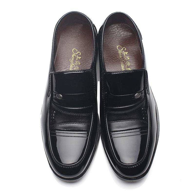 Zapatos Oxford para Hombre Zapatos de Vestir de Negocios Moda Punta Redonda Zapatos de Cuero para Hombre Slip on Zapato de Boda Diseñador Oficina Mocasines Masculinos
