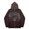 Kapuzenpullover mit durchgehendem Reißverschluss Gothic High Street durchgehender Reißverschluss übergroßer Mantel Herren und Damen Streetwear y2 Mantel