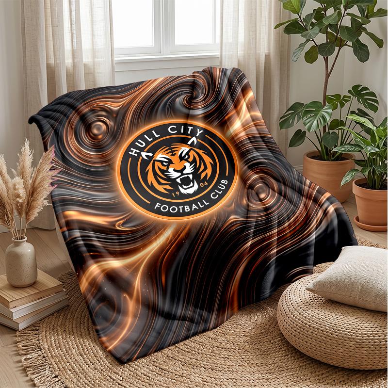 Hull City Football Print Flannel Blanket, Soft Warm Lightweight Throw Blanket for Sofa Bed Camping