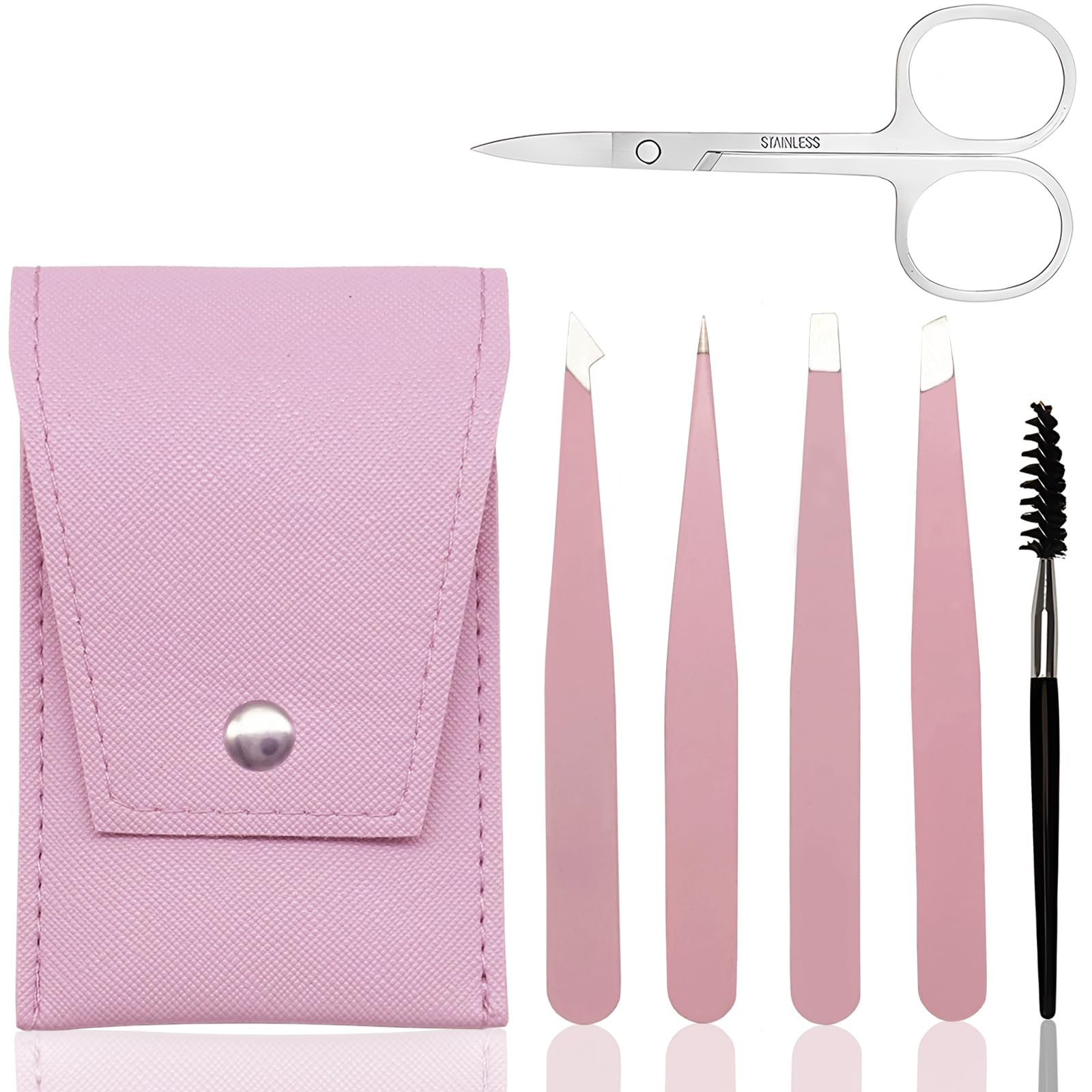 Набор из 6 пинцетов для бровей - пинцеты для женщин и мужчин, для удаления волос на лице и подбородке, набор для бровей, пинцеты для вросших волос, прецизионные пинцеты