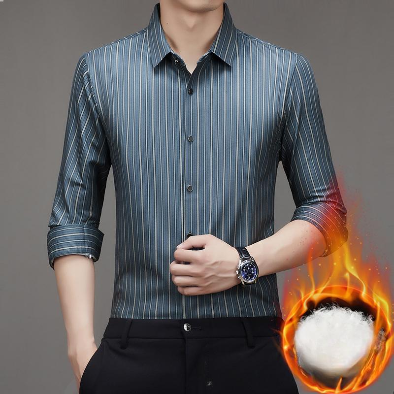 Autumn and Winter New Men's Removable Liner Down Shirt, Young and Middle-aged Business Base Shirt