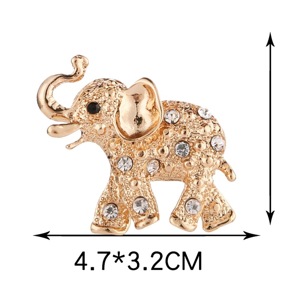 Broche en émail pour hommes, mignon, incrusté de strass, éléphant, Animal, Badge de sac, cadeau