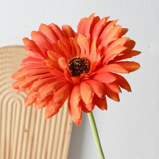 Artificial Gerbera Flowers Realistic Fake Long Stem Flower Bouquet for Vase Indoor Home Floral Arrangements Wedding Party Table Centerpiece