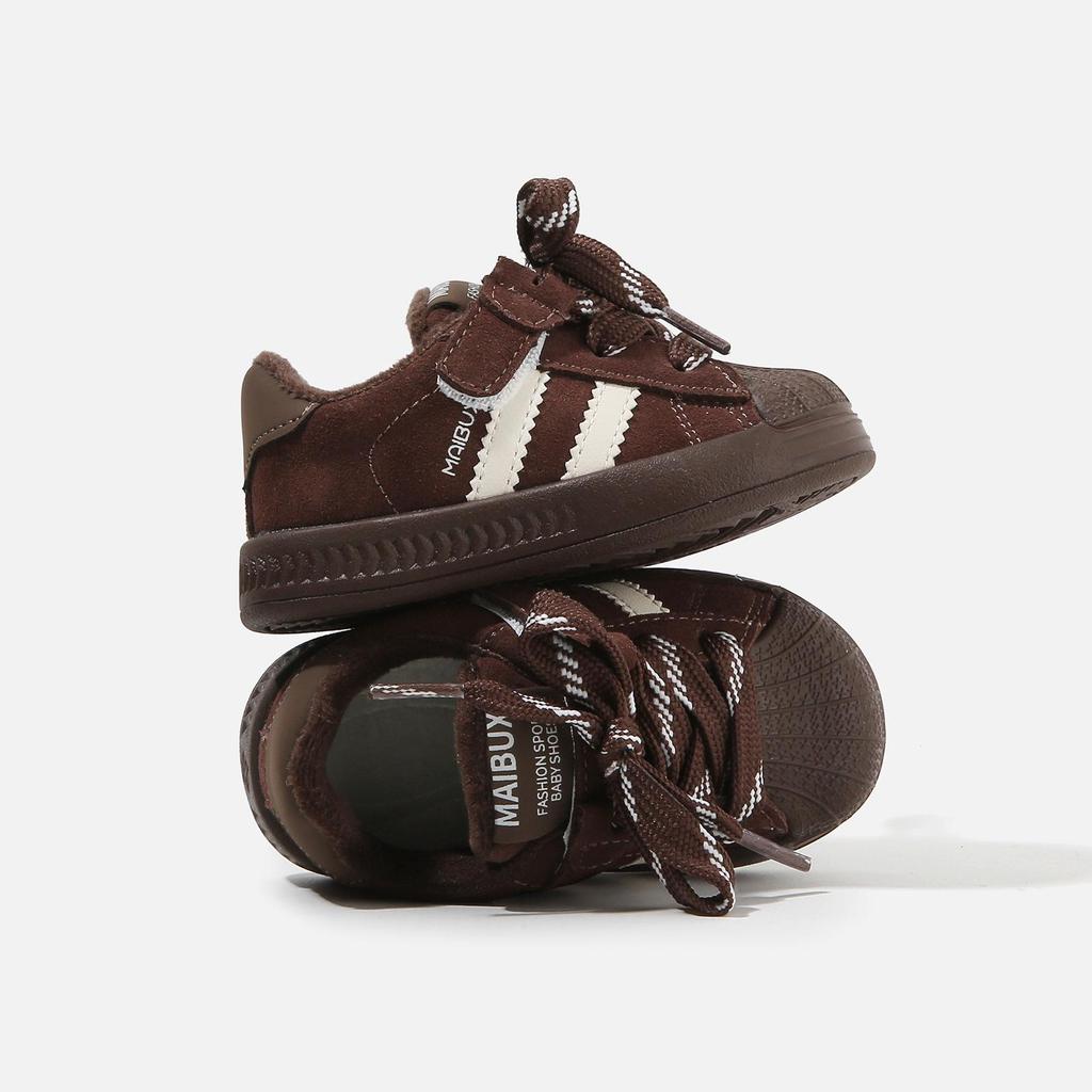 2025 Winter Baumwoll Lauflernschuhe für Babys und Kleinkinder mit Muschelkappe für Jungen und Mädchen