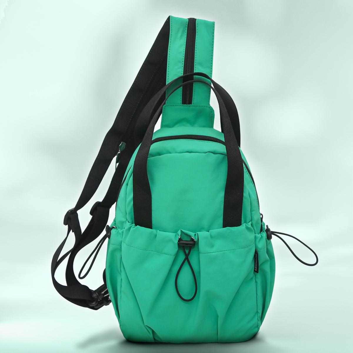 

Новый женский многофункциональный рюкзак, повседневный однотонный школьный рюкзак, модная женская сумка через плечо, дорожная нагрудная сумка, кроссбоди зелёный