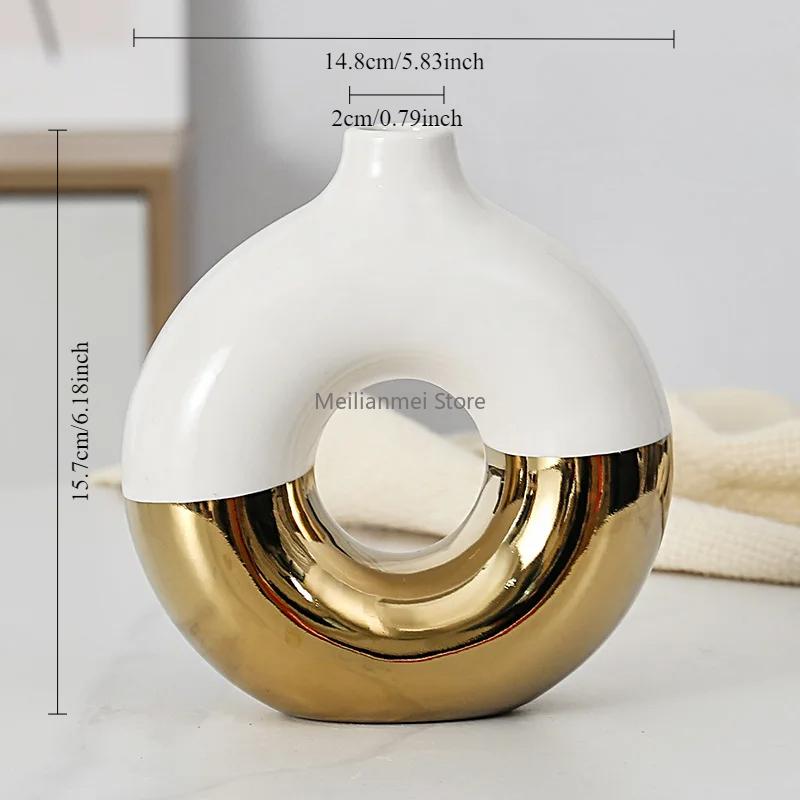 Electroplated Ceramic Vase Advanced Feeling Creative Flower Arrangement Ceramic Handicraft Ornaments Art Decorative Vase Gift