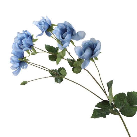 

Artificial Flower Eco-friendly Anti-fade Faux Silk Flower Wedding Fake Rose Flowers Decor for Home синий