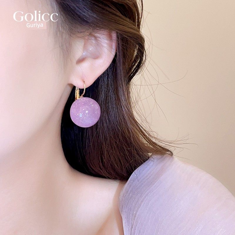 Jelly Ball Earrings Women's Unique Beautiful Stud Earrings Suitable for Summer 2025 New Design Sense Special-Interest Earrings