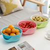 1pc Double-Layer Drainage Fruit Basket, Lazy Person's Snack Plate with Seed Holder, Detachable Round Fruit & Nut Organizer