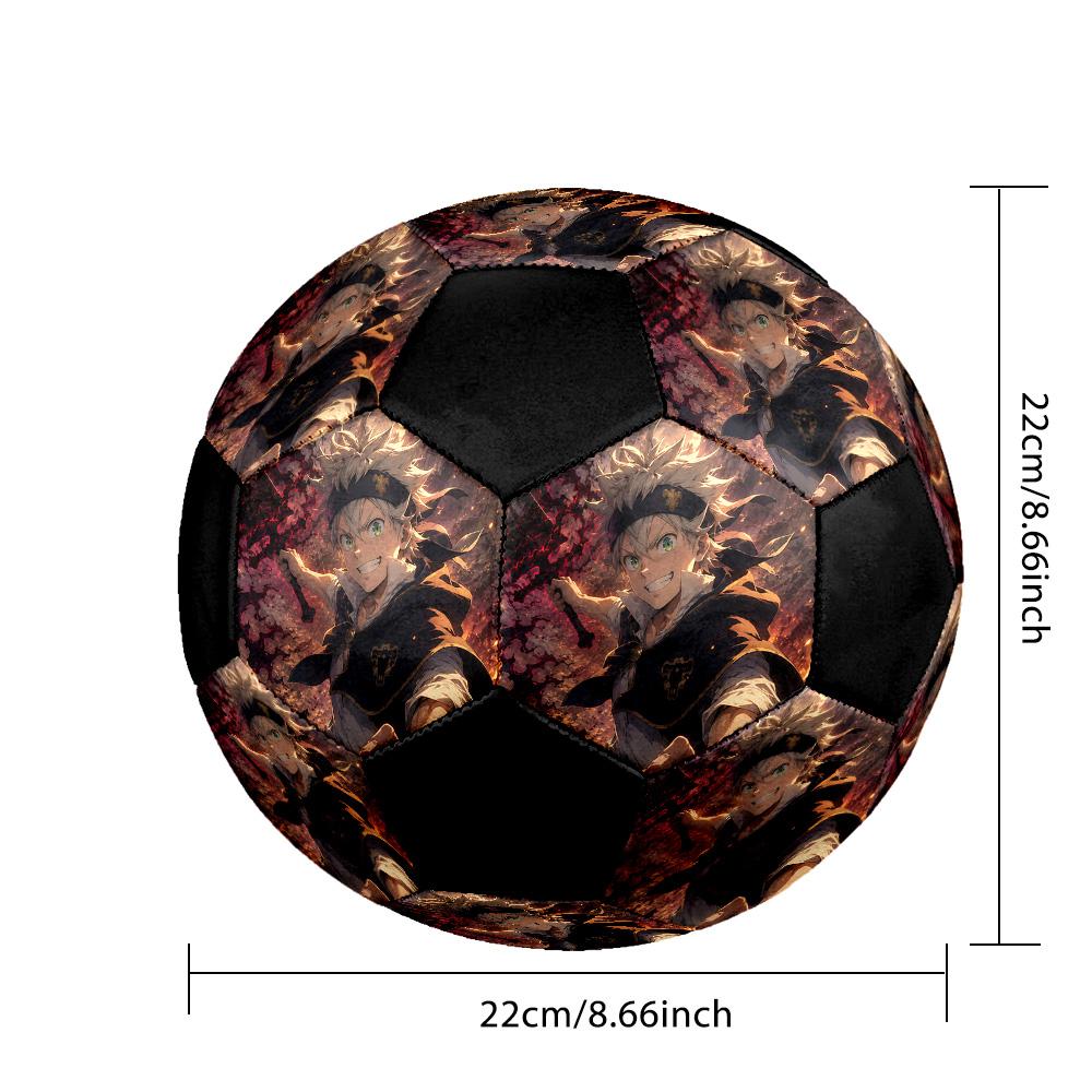 Black Clover2 Soccer Ball Colorful All Ages Machine Stitched PVC Competition Ready Durable High-Bounce.SIZE5