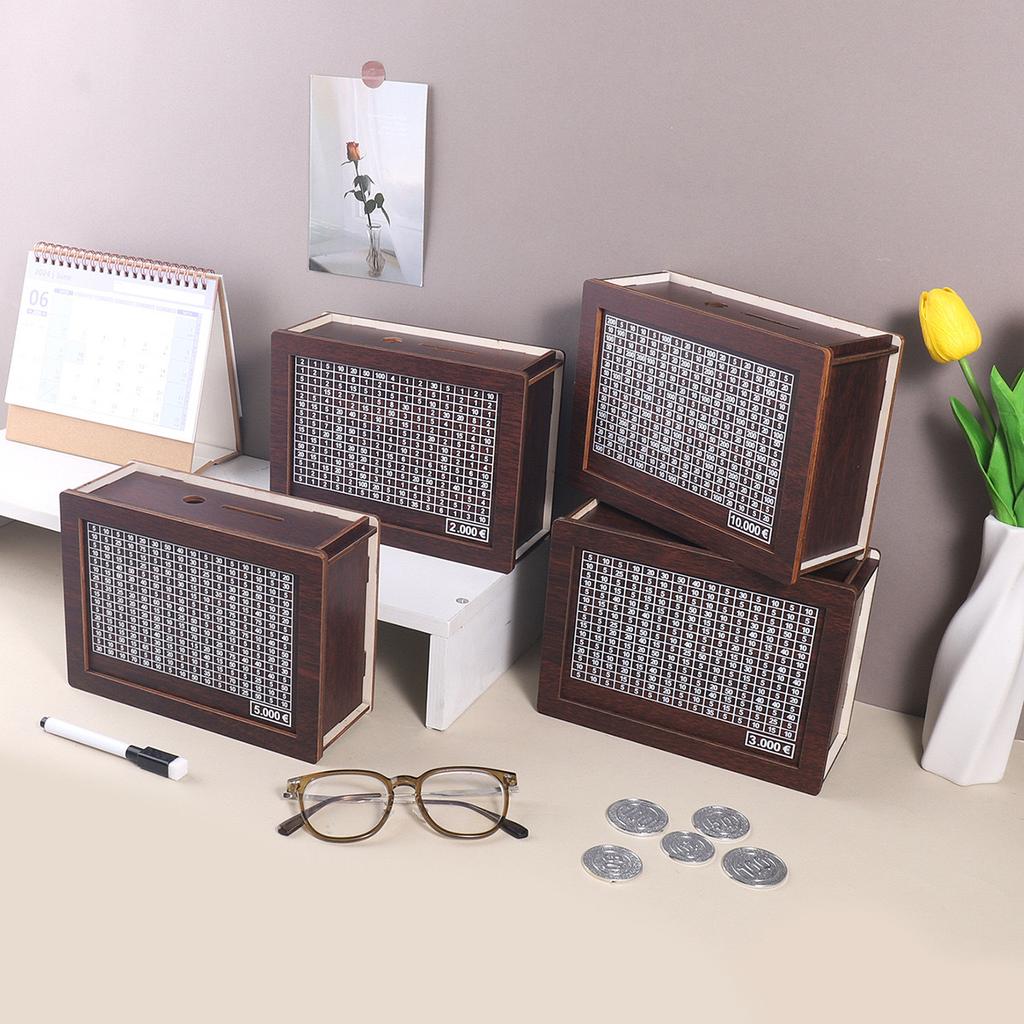 1pc Wooden Coin Bank with a Digital Counter, a Portable Change Box, a Reusable Family Financial Tool, Ideal for Christmas Gifts