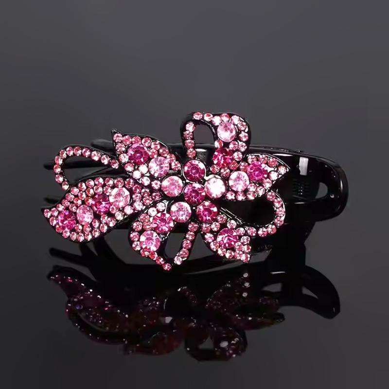 1Pc Hair Claws Hair Clips Plastic Fashion Duckbill Clip Women Rhinestone Hairgrip Hairpin