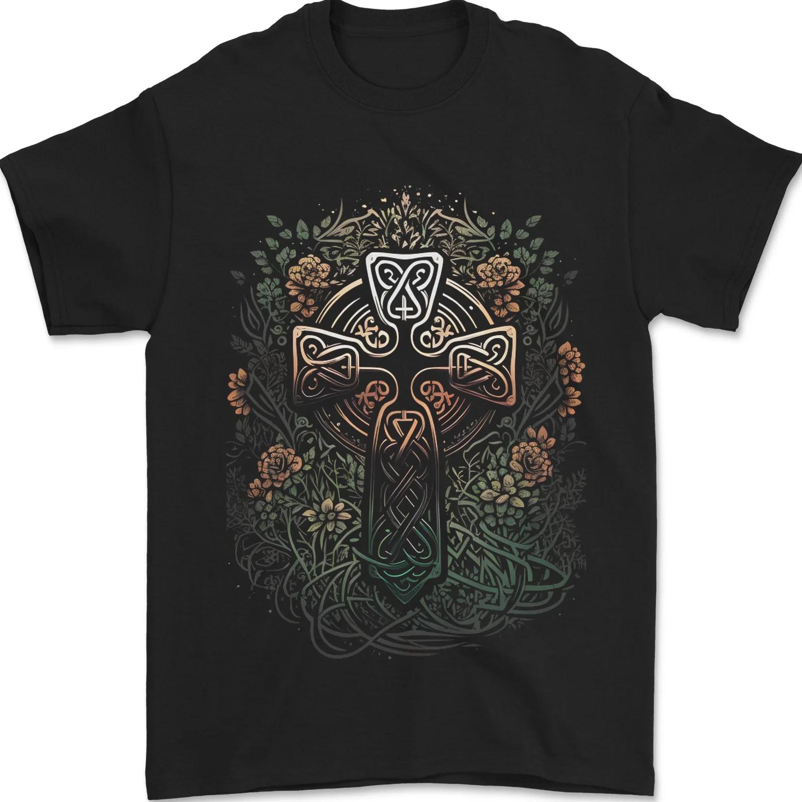 A Pagan Celtic Cross Mens T-Shirt 100% Cotton 2XL