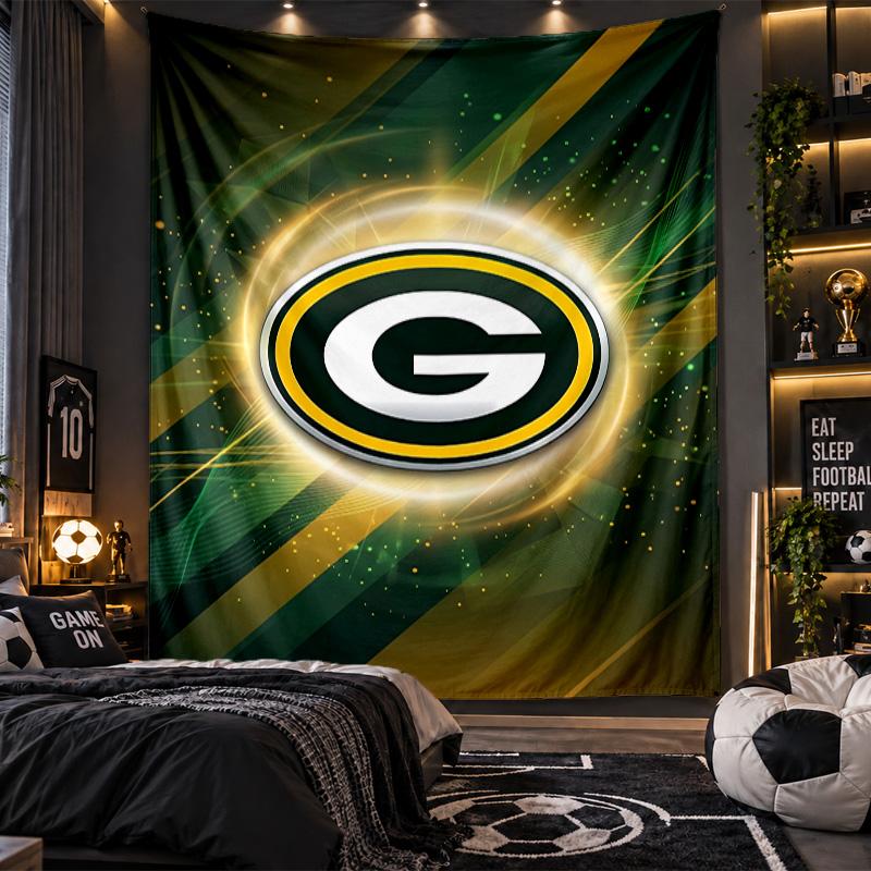 Wall Hanging Tapestry Green Bay Packers Print Cloth for Living Room Bedroom Home Decor