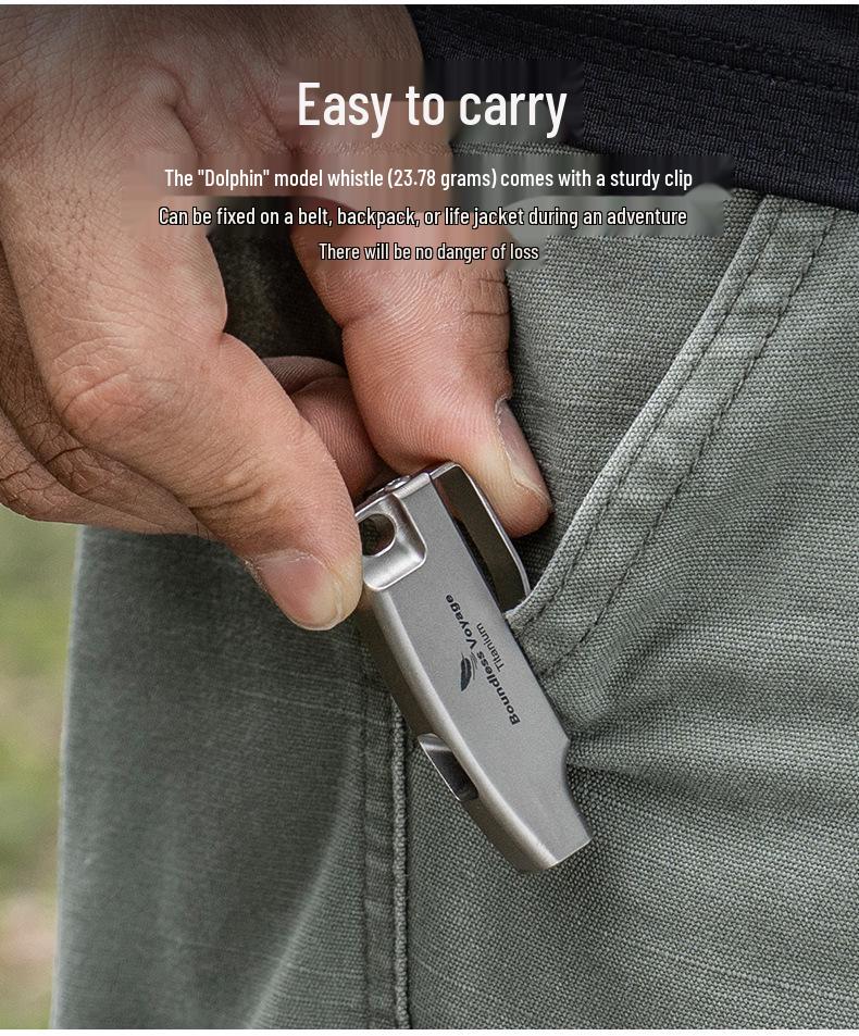 Ultralight Titanium Emergency Survival Whistle - 120dB, Portable & Durable