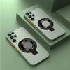 Magnetic Holder Matte Translucent Shockproof Case For Samsung Galaxy S24 S23 S22 S25 Ultra Plus S20 S21 FE For Magsafe Cover